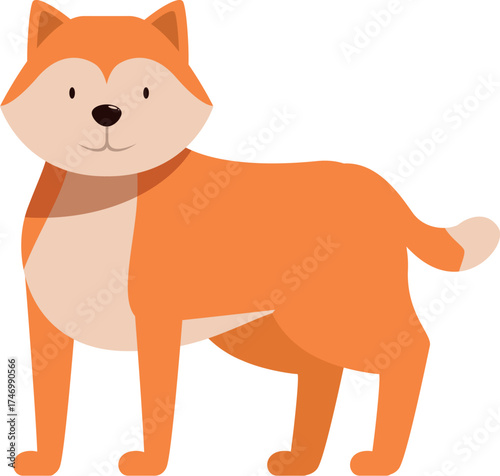 Adorable shiba inu dog standing, showcasing its charming and friendly nature, perfect for pet lovers and animal themes