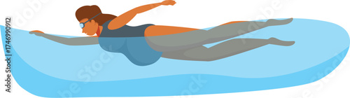 Pregnant woman enjoying a refreshing swim, promoting health and wellness during pregnancy