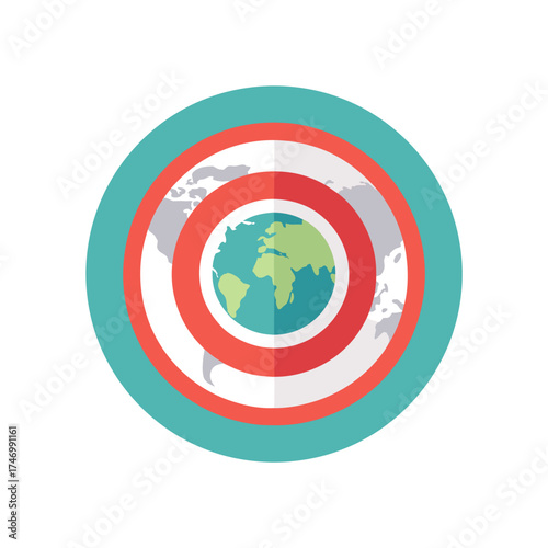 world map with flag