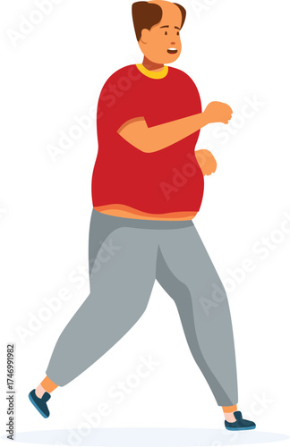 Determined man jogging, embracing a healthier lifestyle through physical activity