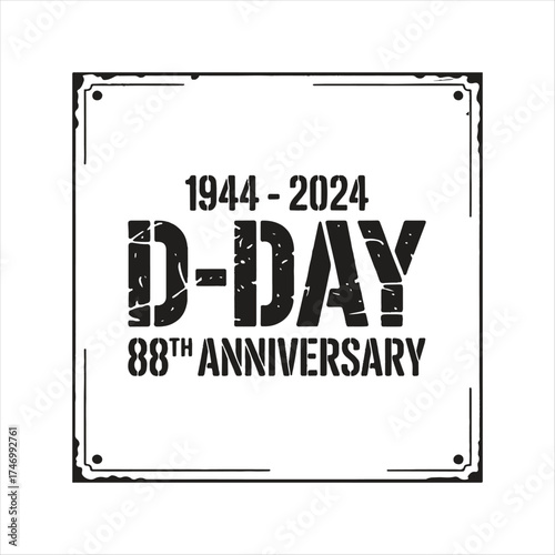 D-Day 80th Anniversary Vintage Stamp Design,
80 Years of D-Day Commemoration Badge,
Military Style D-Day Anniversary Typography,
D-Day 1944-2024 Historic Celebration Logo,