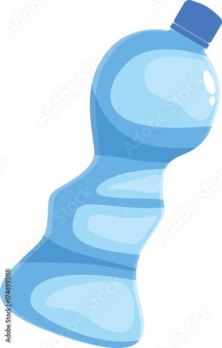 Crumpled plastic bottle representing plastic waste and environmental damage, highlighting the importance of recycling and responsible waste management