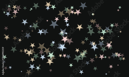 Stars in the dark background colorful star shapes in composition