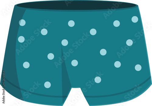 Comfortable turquoise boxer shorts featuring a playful white polka dot pattern, perfect for relaxing at home