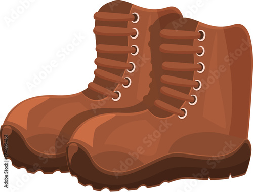 Sturdy brown hiking boots ready for outdoor adventures