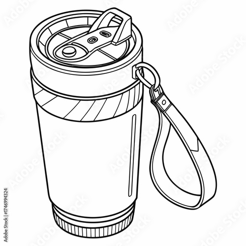 Vector art of tumbler with handle