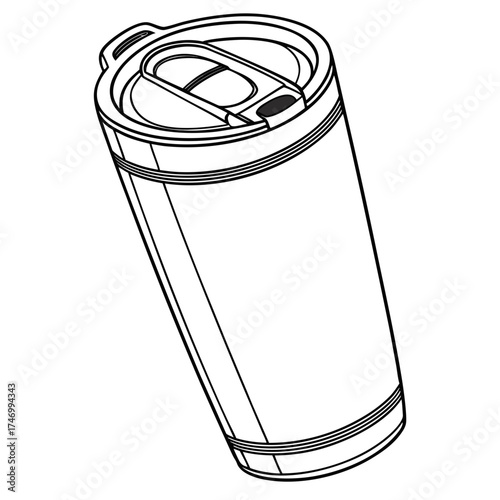 Vector art of tumbler with lid