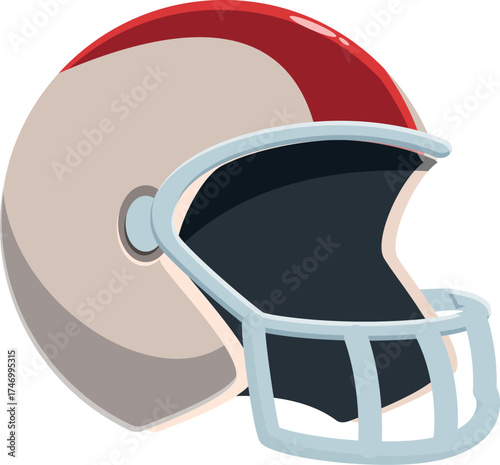Classic american football helmet with face mask, ready for gridiron action