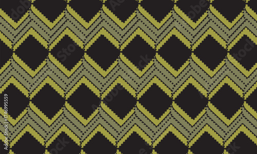 Black and white seamless geometric floral pattern for vintage wallpaper and textile design