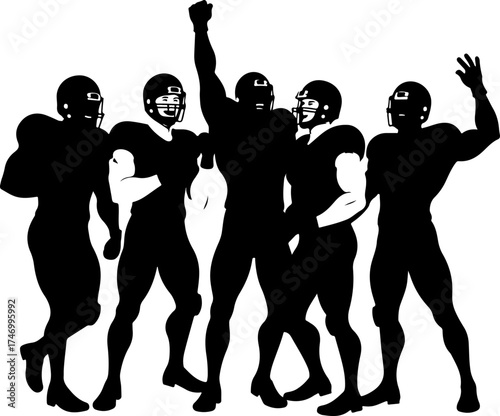 American Football Team Silhouette Collection" Bundle