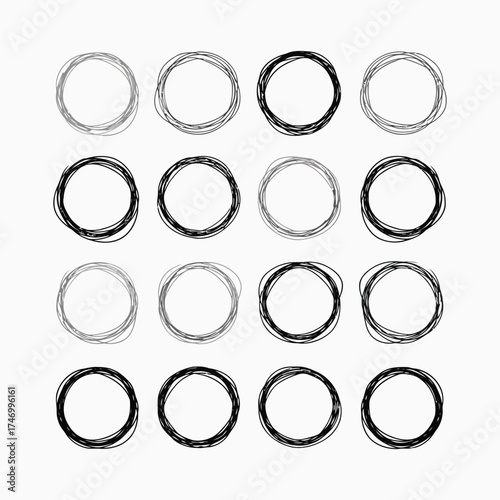 Vector art of hand drawn circles