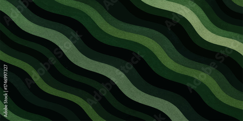 The seamless green abstract background features a dynamic wave pattern and delicate leaf texture