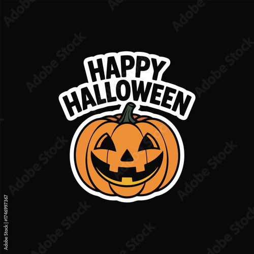 Halloween Graphic T-Shirt Print Design – Flat Vector Illustration