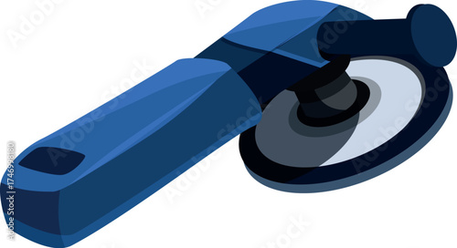Angle grinder rotating and ready to cut metal, a powerful tool for construction and metalworking