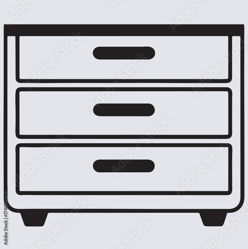 chest of drawer outline silhouette vector art illustration, chest of drawers