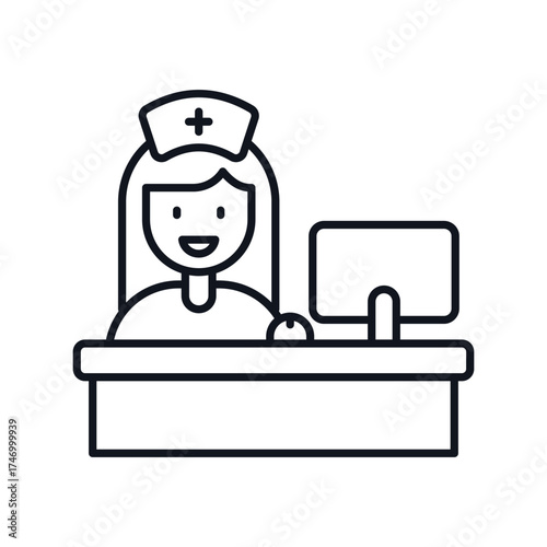 Reception  icon with white background vector stock illustration