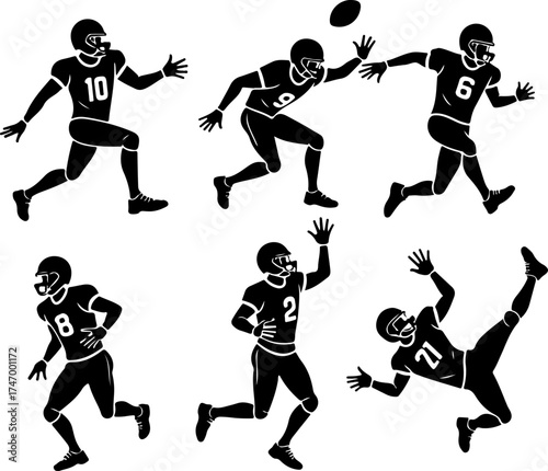 American Football Team Silhouette Collection" Bundle