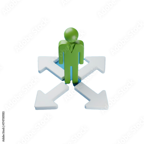 3d man with arrow