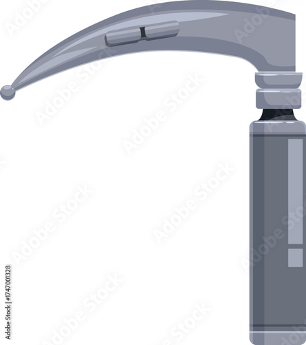 Metal laryngoscope with batteries for illuminating vocal cords during medical examination