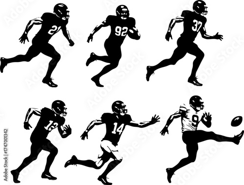 American Football Team Silhouette Collection" Bundle