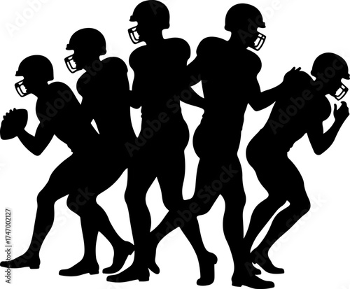 American Football Team Silhouette Collection" Bundle