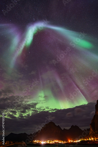 Lofoten - Norwegen - Aurora Borealis - Nordlichter - Polarlicht - Sørvågen - Tindstinden