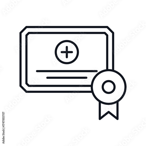 Certification icon with white background vector stock illustration