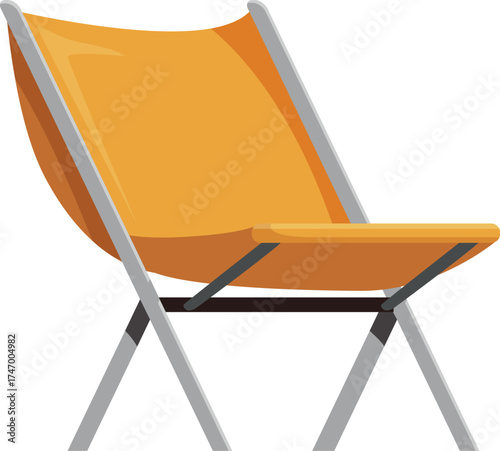 Comfortable yellow folding chair placed on plain white background, perfect for relaxing in garden or outdoor spaces