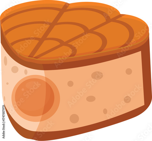 Cartoon salmon fillet promoting healthy diet and culinary enjoyment