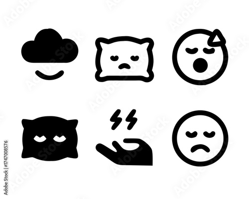 Pillow and cloud emotions showing sadness, despair, and other negative feelings