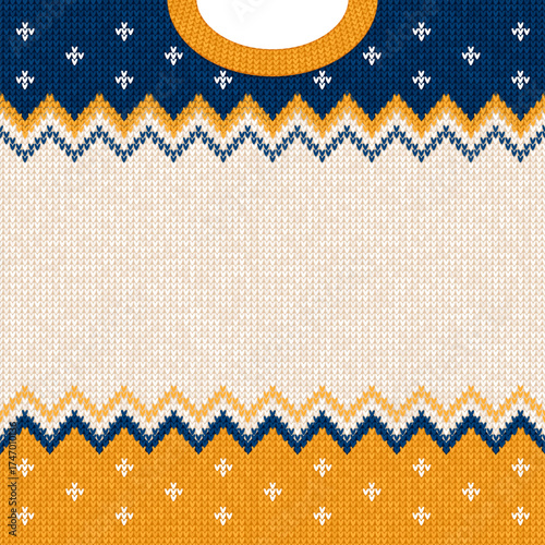 Cozy Knitted Christmas Border with Snowflakes