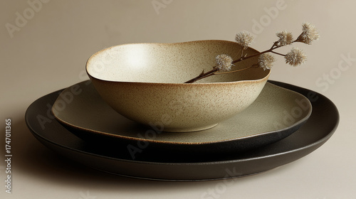 organic ceramic plates with flowing edges