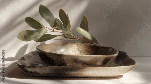 organic ceramic plates with flowing edges