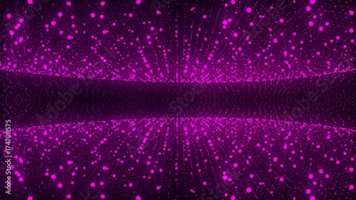 Romantic Pink Neon Love Frame with Animated Abstract Matter Molecules and Particles in 4K Perfect for Valentine's Day Intro Ads Promotions and Business Campaigns