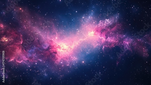 Wallpaper Mural Vibrant Pink and Blue Nebula with Stars in Deep Space galaxy cosmos Torontodigital.ca