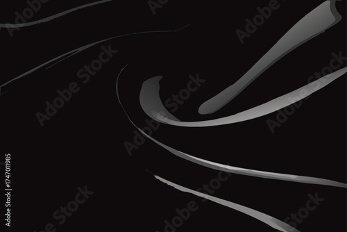 Elegant Black Silk Folds with Soft Highlight Reflection Illustration