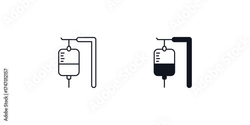 Transfusion  set icon with white background vector stock illustration