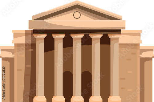 Courthouse building with columns showcasing classical architecture and government authority