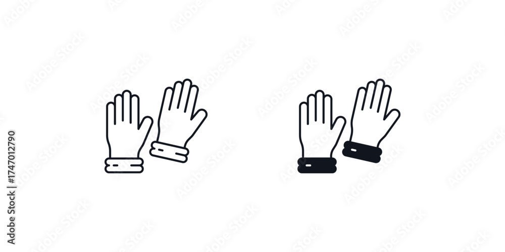 Obraz premium Glove set icon with white background vector stock illustration