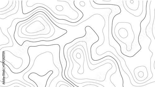Abstract topographic lines. geographic grid map. topographic line contour map patterns background, Modern design with White background with topographic wavy pattern design. Vector illustration.