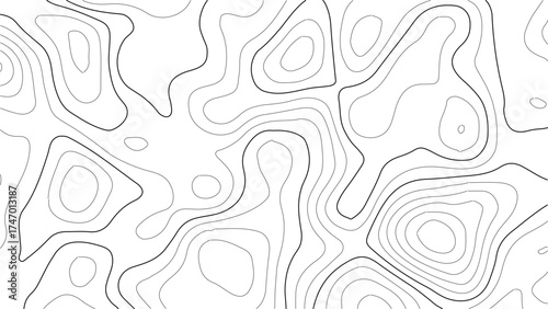 Abstract topographic lines. geographic grid map. topographic line contour map patterns background, Modern design with White background with topographic wavy pattern design. Vector illustration.