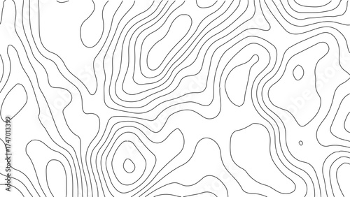 Abstract topographic lines. geographic grid map. topographic line contour map patterns background, Modern design with White background with topographic wavy pattern design. Vector illustration.