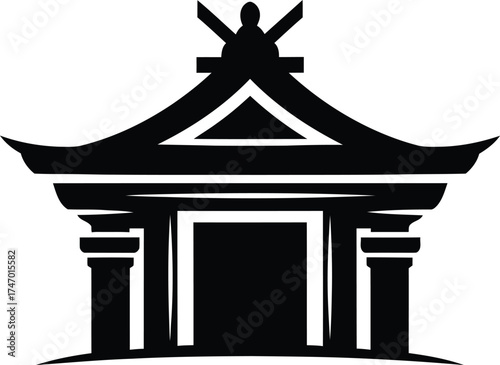 Japanese temple silhouette traditional architecture culture landmark