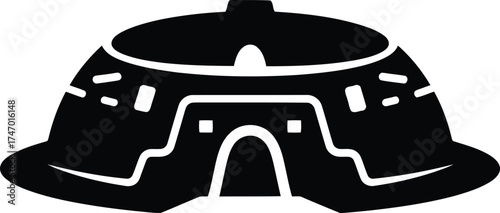 Traditional hut icon minimal indigenous dwelling silhouette