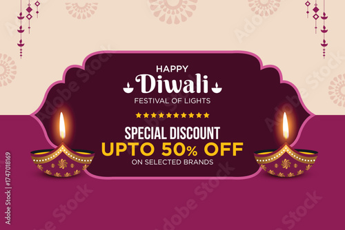 Special Diwali Discount Advertisement, Banner, Poster, Design vector template, Creative flyer concept, Graphic design element