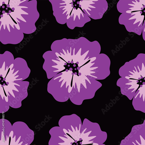 Cute hand drawn feminine seamless pattern with wildflowers
