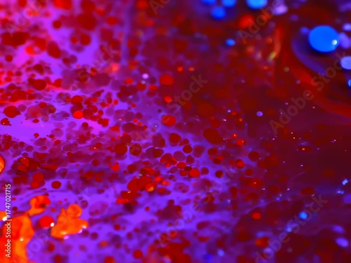 Colorful Abstract Visuals of Fluid Dynamics with Vibrant Ink Mixtures and Bubbles