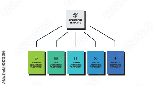Creative concept for infographic with 5 steps, options, parts or processes.