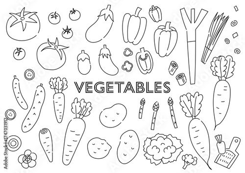 野菜の手描きイラストセット
