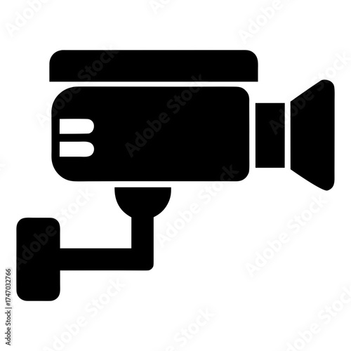 cctv camera silhouette shape icon vector illustration